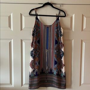 Lucy & Laurel Multicolor Boho Printed Slip Dress